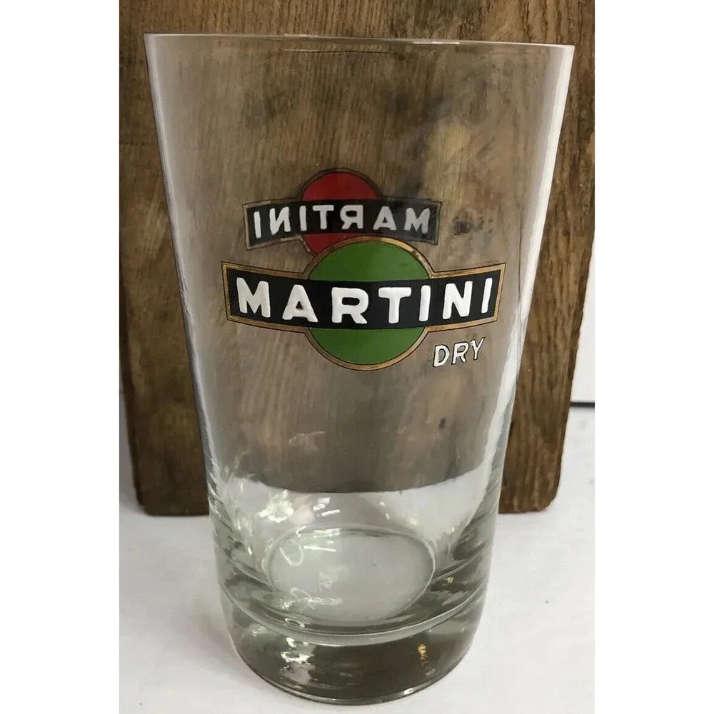 Martini Dry Glass Large Cocktail Enamel Vintage 6.5